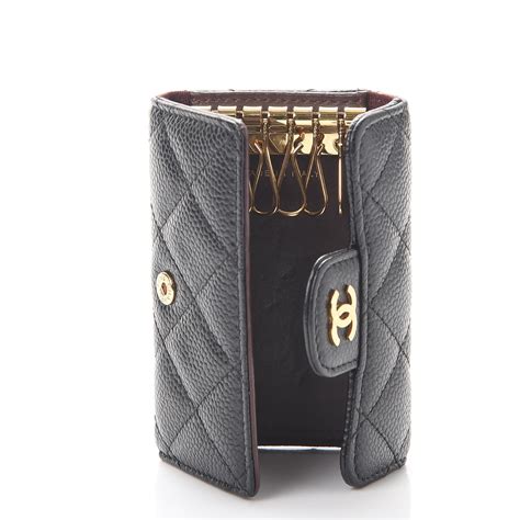 chanel key holder black|Chanel 6 ring key holder.